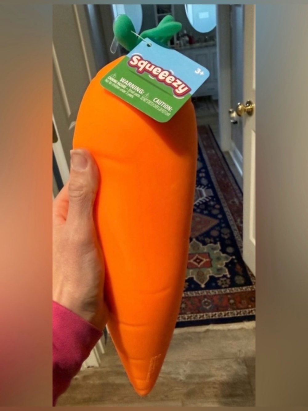 Squeeezy Plush Carrot Squishy - Bright Orange